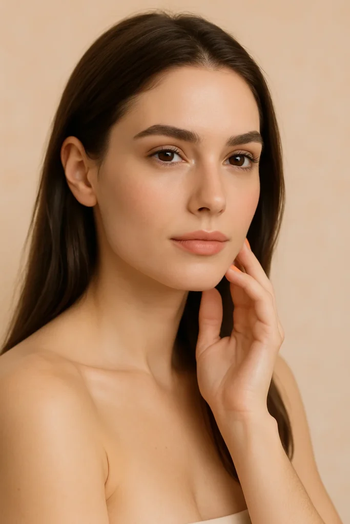 A woman with beautiful, clear skin, showcasing results from aesthetic treatments in Westminster