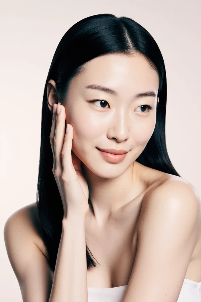 A woman with smooth, clear skin, showcasing authentic results from our Westminster clinic