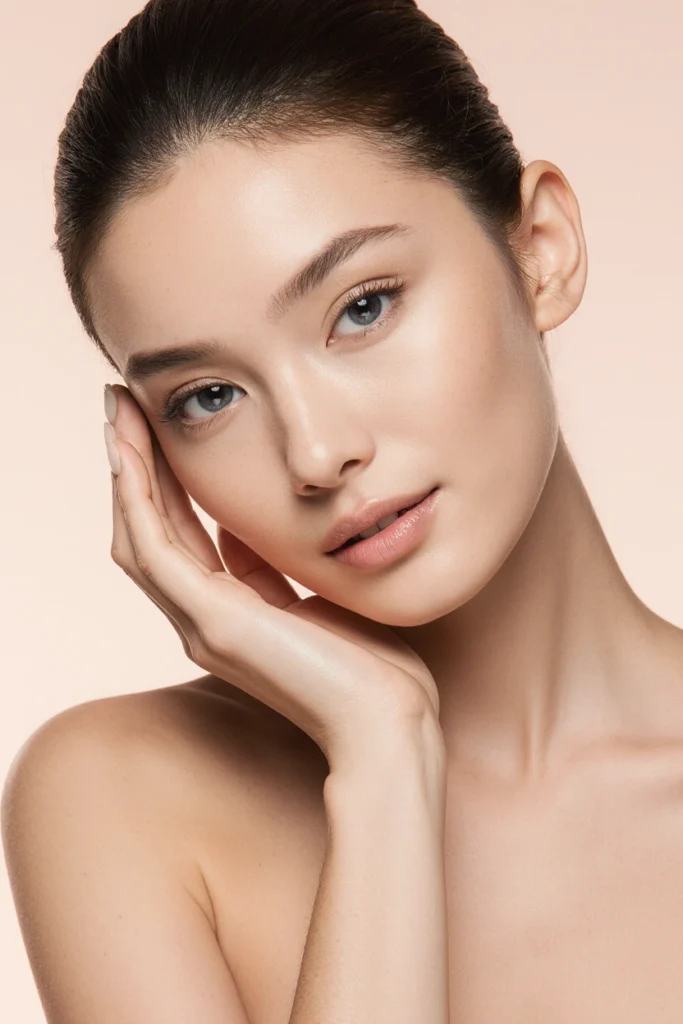 A woman with clear skin and light eyes, showcasing authentic transformations from our Westminster clinic