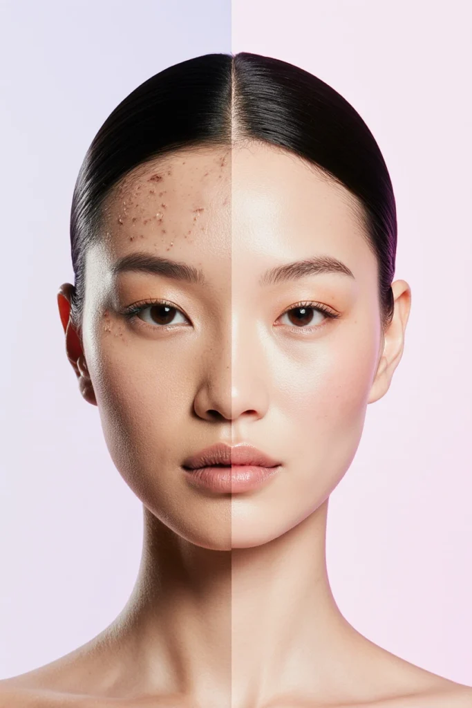 Split image showing before and after Barbie Botox treatment results