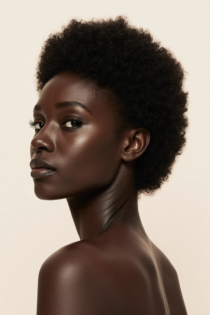 A woman with striking features, representing the diverse and comprehensive aesthetic treatment portfolio available in Camden.