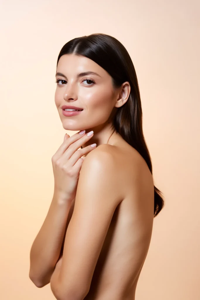 A woman with beautiful, clear skin, showcasing the comprehensive range of aesthetic treatments in Westminster