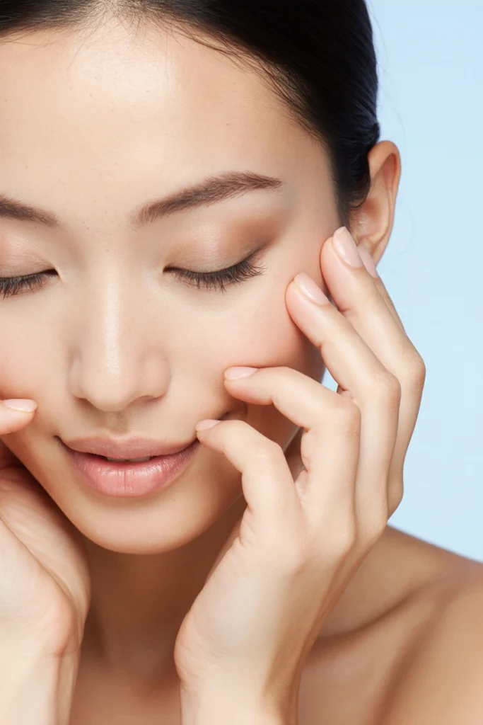 A person with clear skin, representing the beauty enhanced by our hand rejuvenation treatments