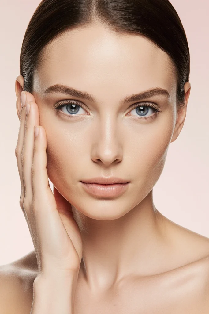 A young woman with clear skin, representing the results of signature beauty treatments available in Knightsbridge