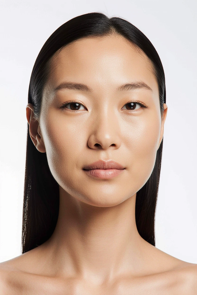 A woman's flawless skin after salmon DNA injection treatments in a London clinic.