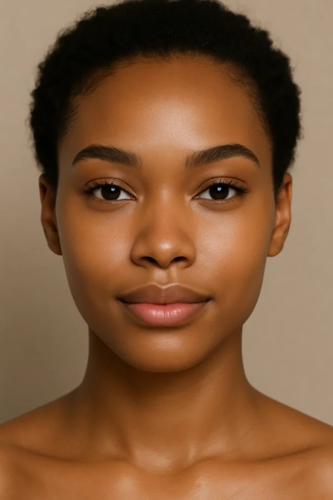 A person with clear and radiant skin looking directly, showcasing why choose us for aesthetic treatments