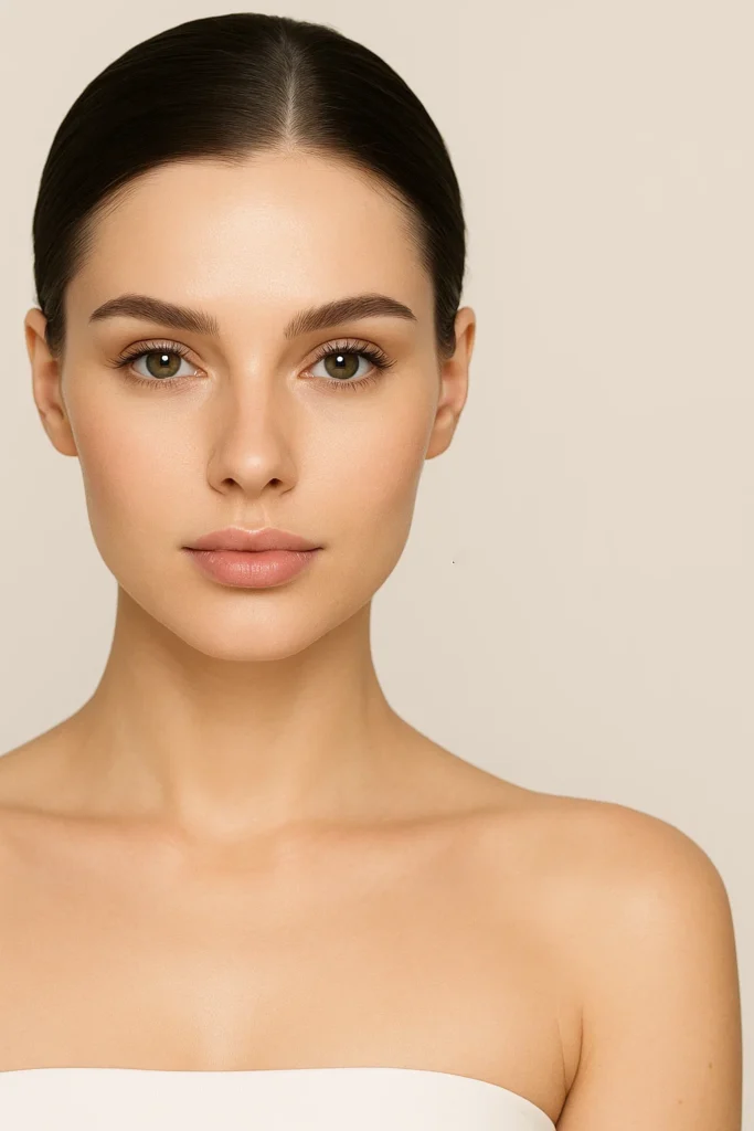 A woman with clear, healthy skin, representing why choose us for aesthetic care