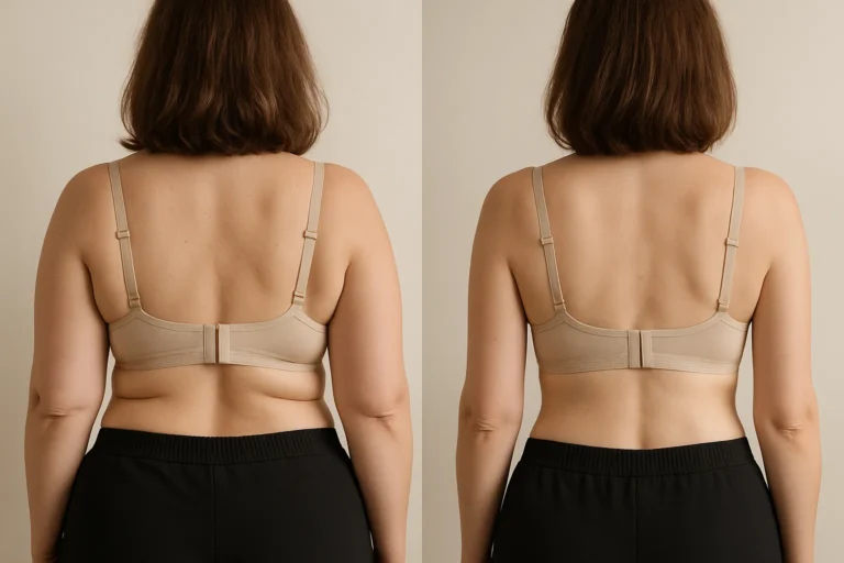 Before and after Lemon Bottle Fat Dissolving results with smoother back and refined body contour.