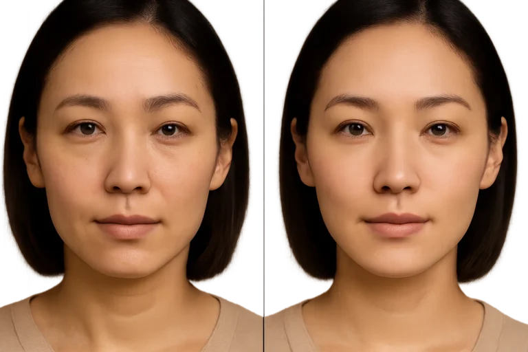 Before and after Dermal Fillers Full Face with smoother skin and improved tone.