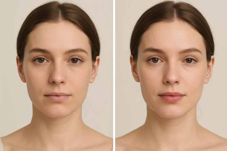 Before and after PRP Lip Treatments results with smoother skin and fresh appearance.