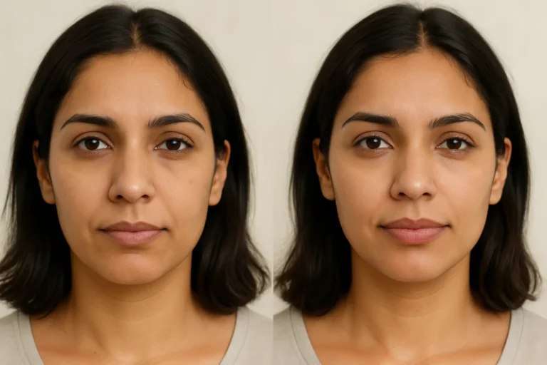 Before and after PRP Lip Treatments results with clearer tone and youthful look.