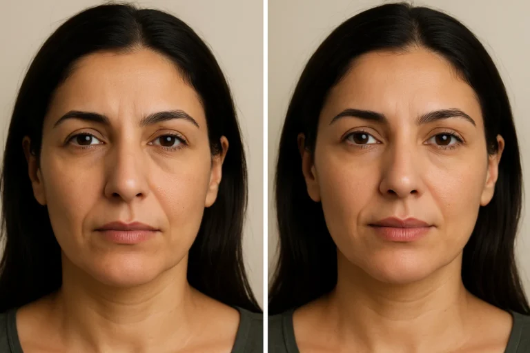 Before and after PRP Lip Treatments with smoother skin and youthful look.