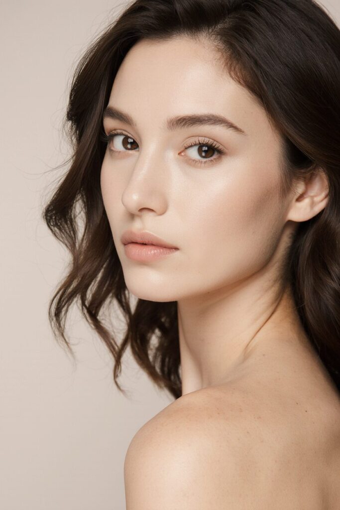 Woman before and after skin treatment with smoother texture and clearer complexion.