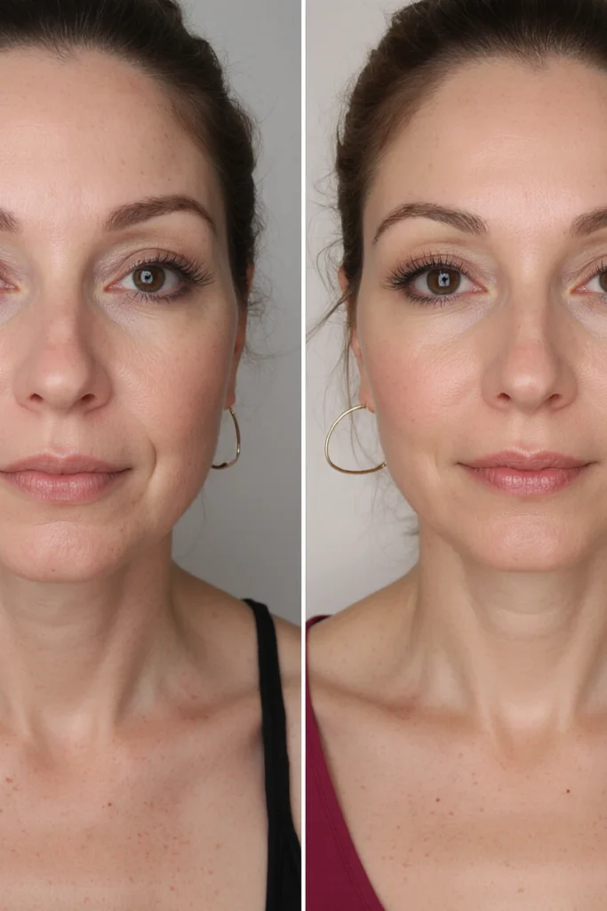 Before and after comparison showing the benefits of Profhilo Structura treatment.