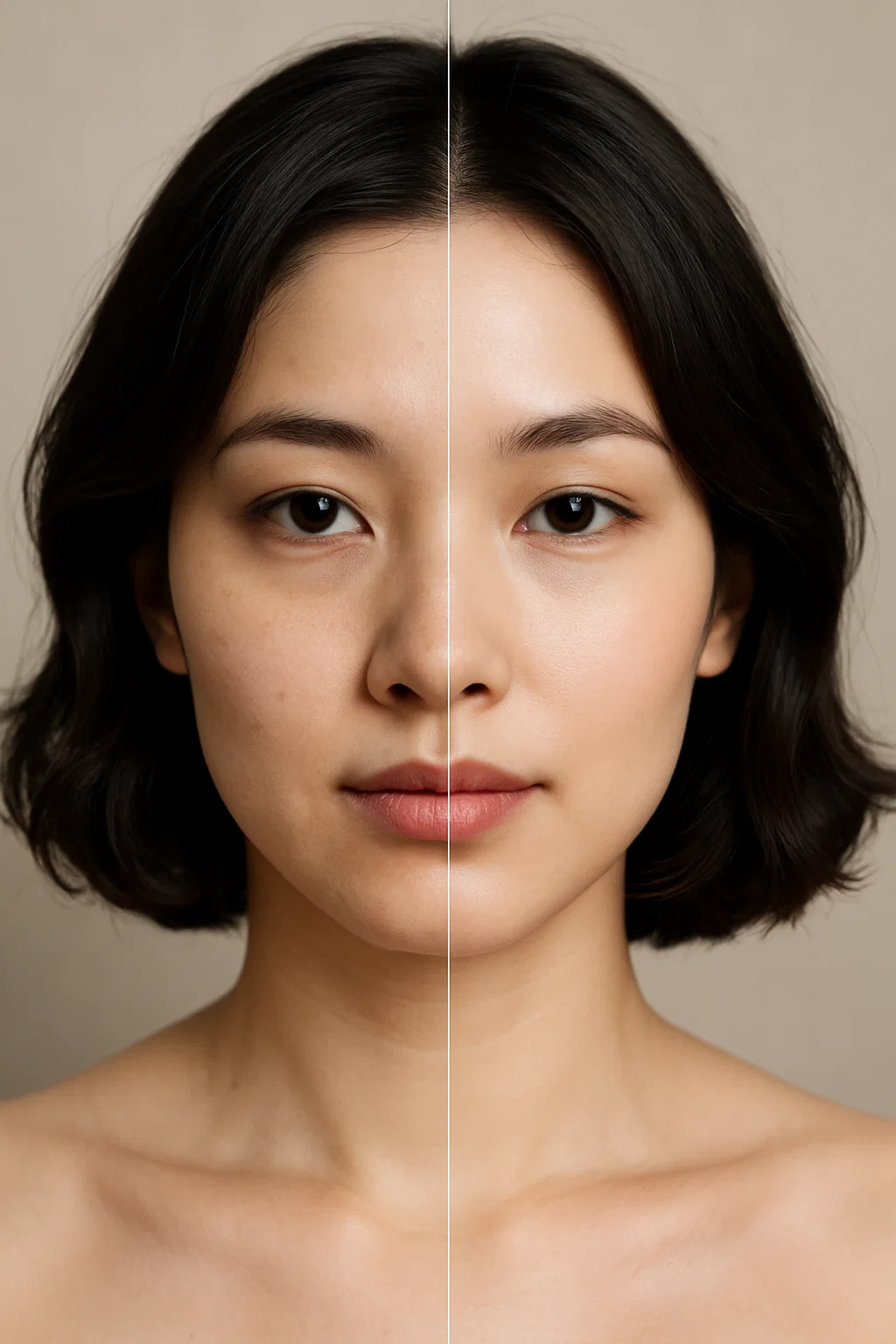 A before and after comparison of Profhilo Structura treatment, showing improved facial contours.