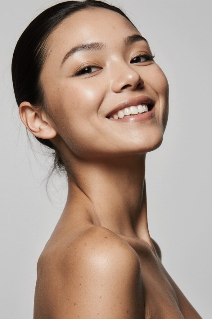 A person with youthful, radiant skin, demonstrating proven results from a Hampstead clinic.