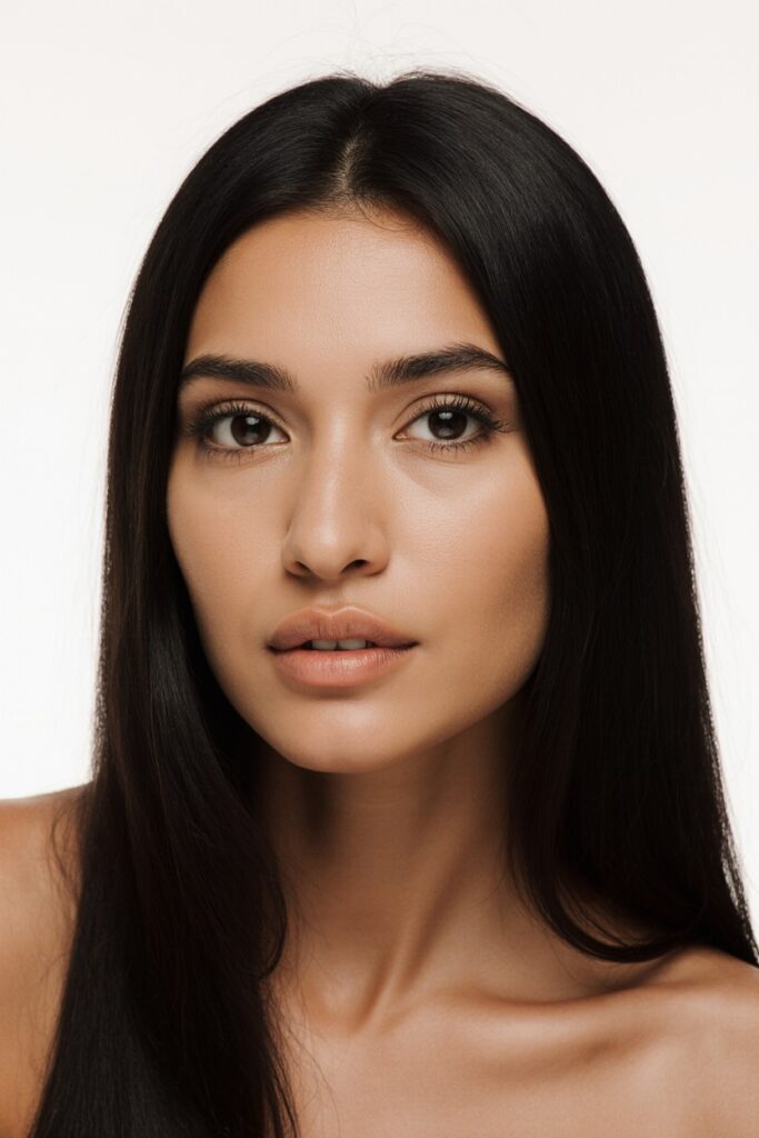 A woman with smooth, radiant skin, showcasing the results of signature beauty treatments in Chiswick.