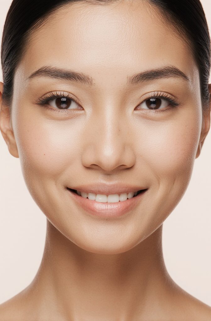 A woman with glowing, youthful skin, showcasing the results of signature beauty treatments in Hampstead