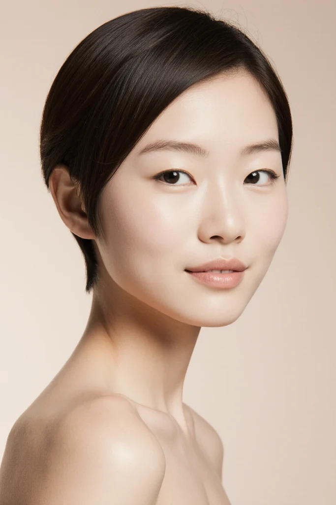 A woman with smooth, clear skin, showcasing the results of signature beauty treatments in Holland Park.
