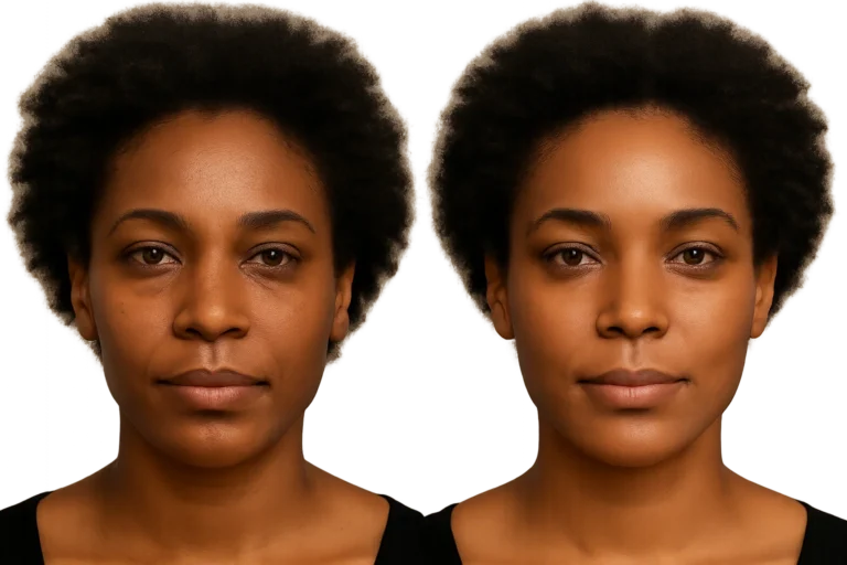 Before and after Forma Radiofrequency showing smoother skin and reduced wrinkles.