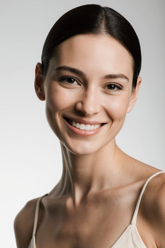 A woman with flawless skin, representing why Camden clients choose our clinic.