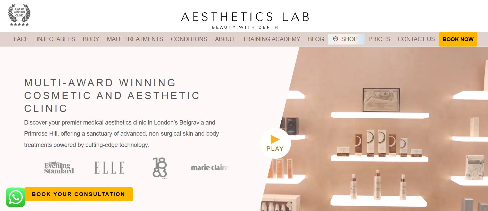 Aesthetics Lab main page