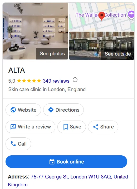 ALTA Google Maps profile