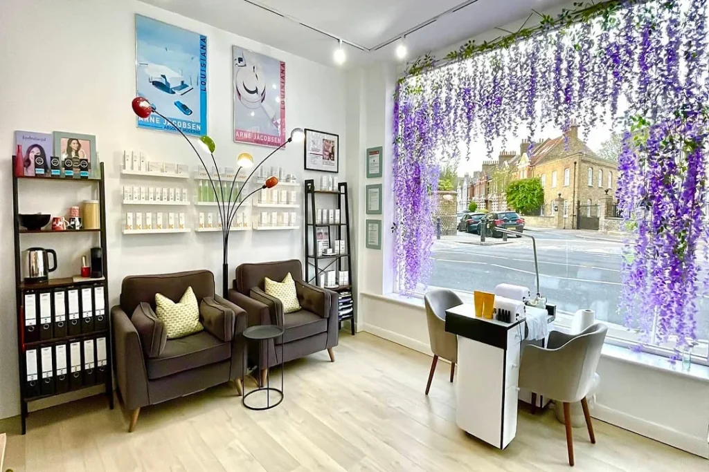 Minimalist modern treatment room at Body Lounge Spa Fulham London.