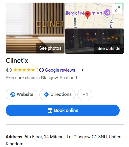 Clinetix Google Maps profile