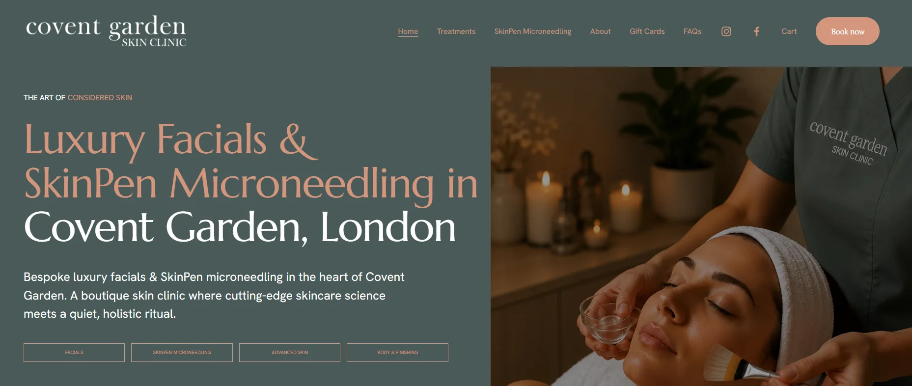 Covent Garden Skin Clinic main page 