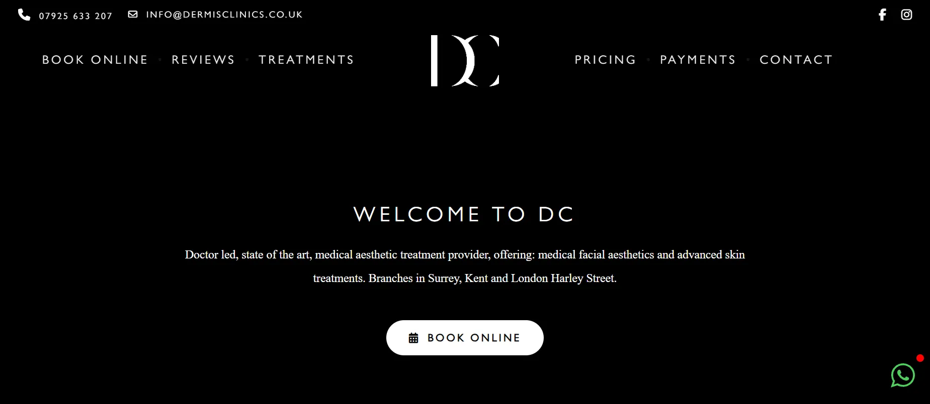 Dermis Clinics main page