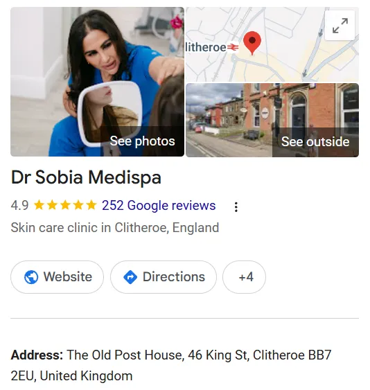 Dr Sobia Medispa Google Maps profile