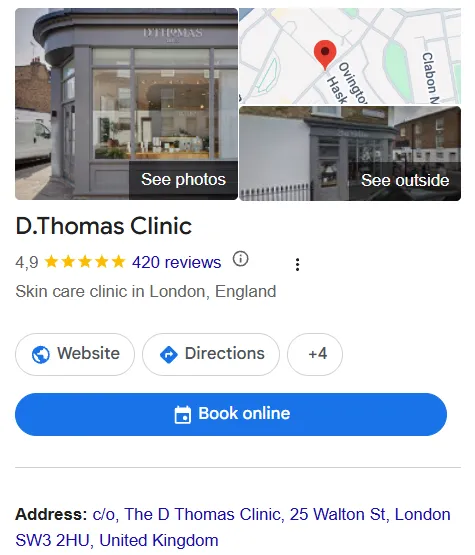 D.Thomas Clinic Google Maps profile 
