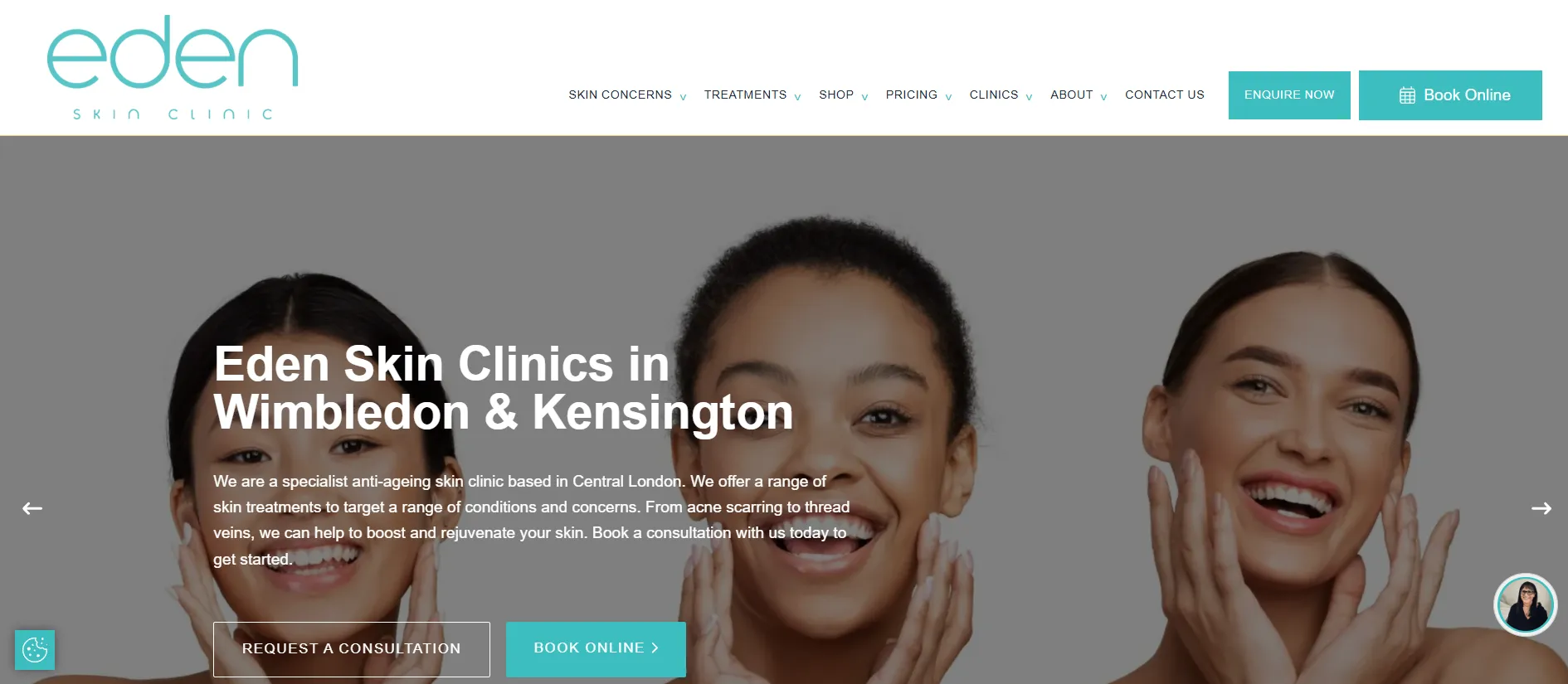 Eden Skin Clinic main page