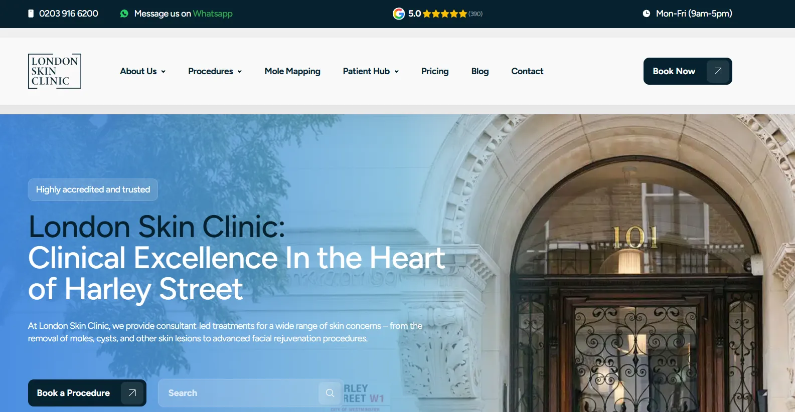 London Skin Clinic main page 
