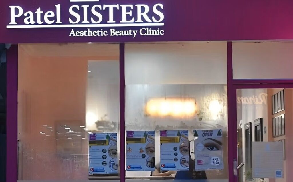 Modern exterior of Patel Sisters Aesthetic Beauty Clinic in West Kensington London.