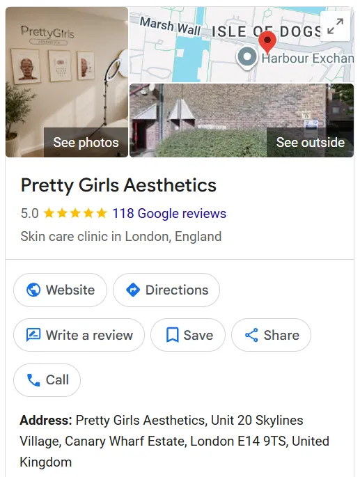 Pretty Girls Aesthetics Google Maps profile 