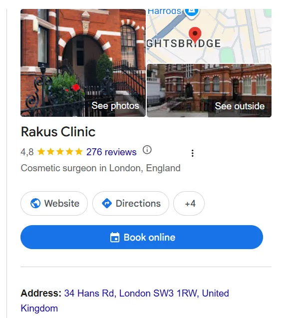 The Rita Rakus Clinic Google Maps profile