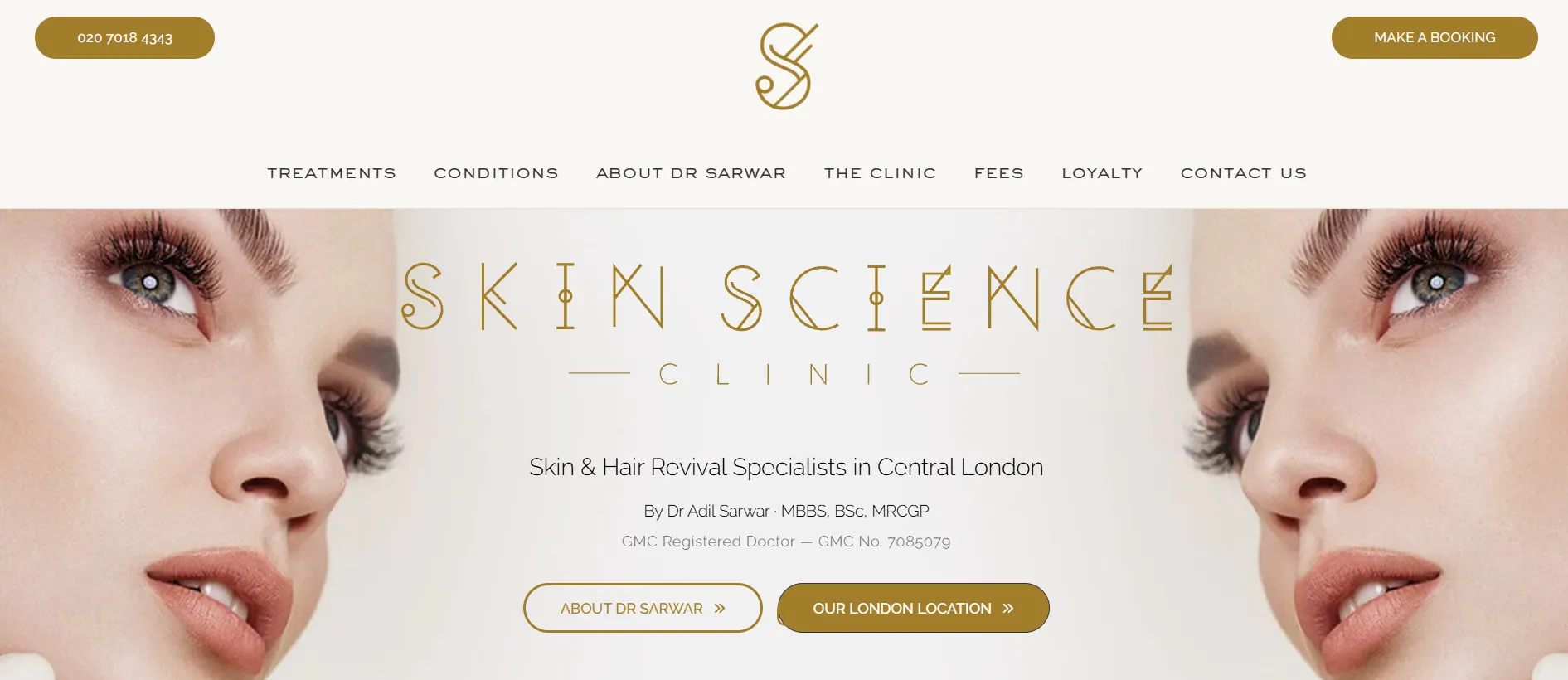 Skin Science Clinic main page