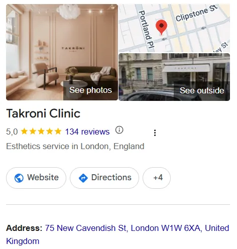 Takroni Clinic Google Maps profile