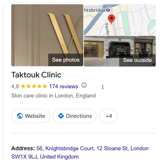 Taktouk Clinic Google Maps profile