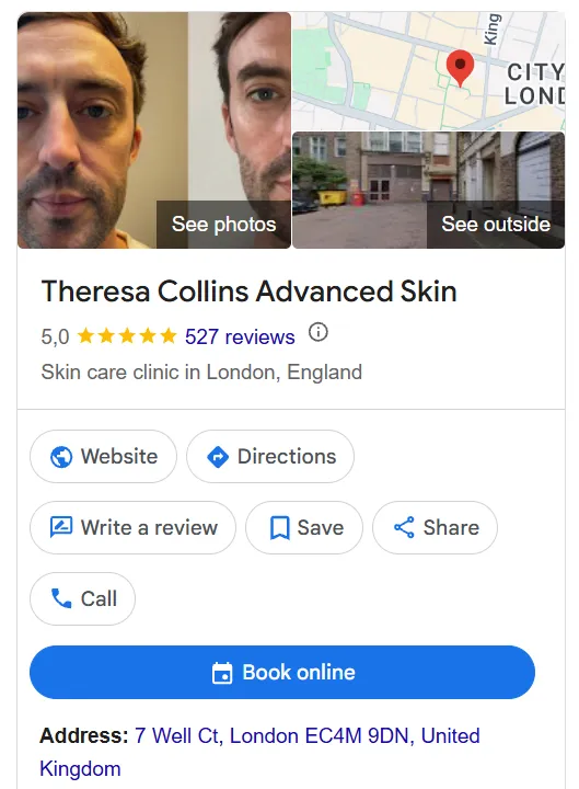 Theresa Collins Advanced Skin Google Maps profile