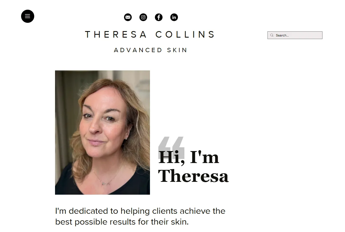 Theresa Collins Advanced Skin main page