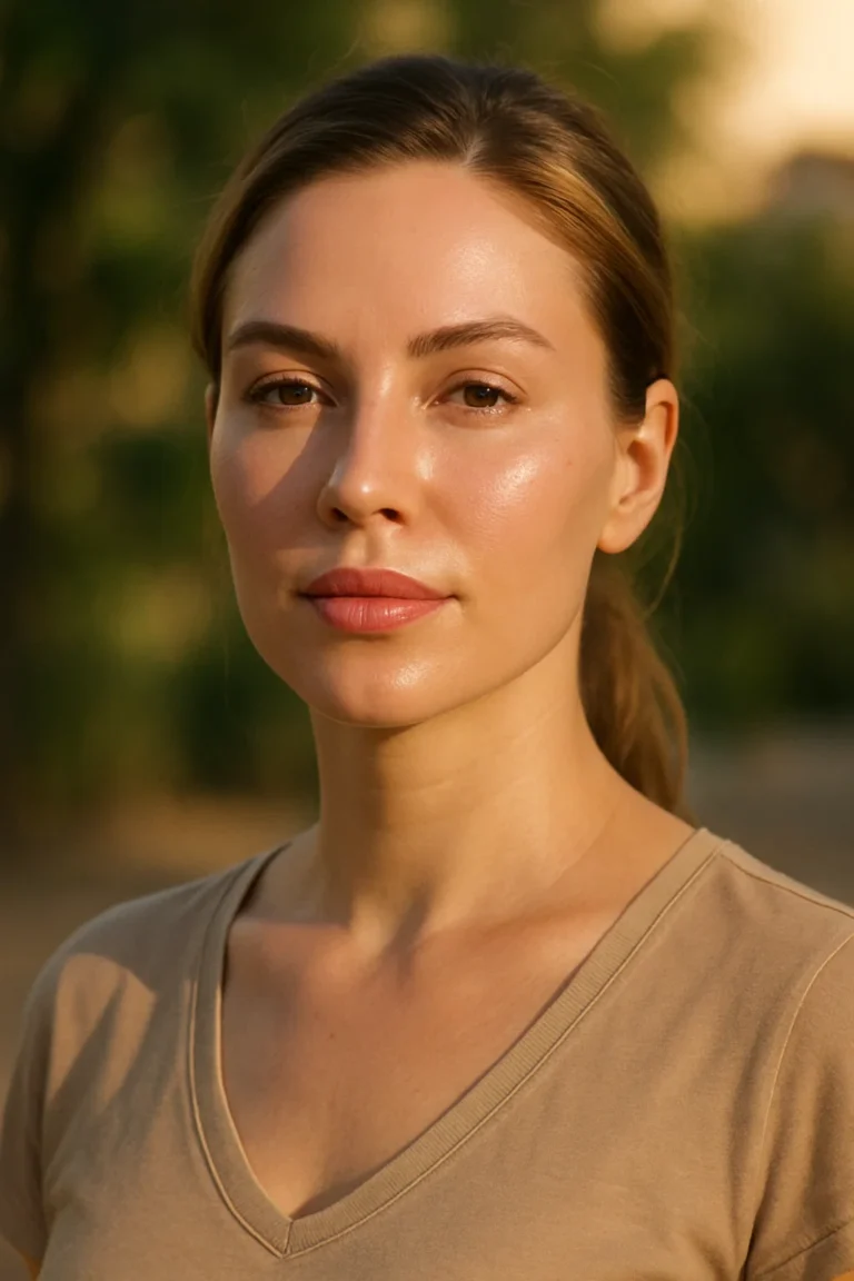 Woman in sunlight illustrating post botox sunbed waiting period.