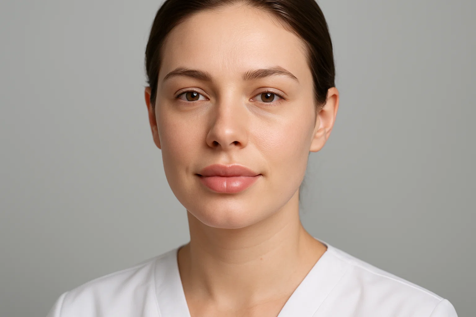 Woman with naturally enhanced lips after professional filler treatment at London aesthetic clinic