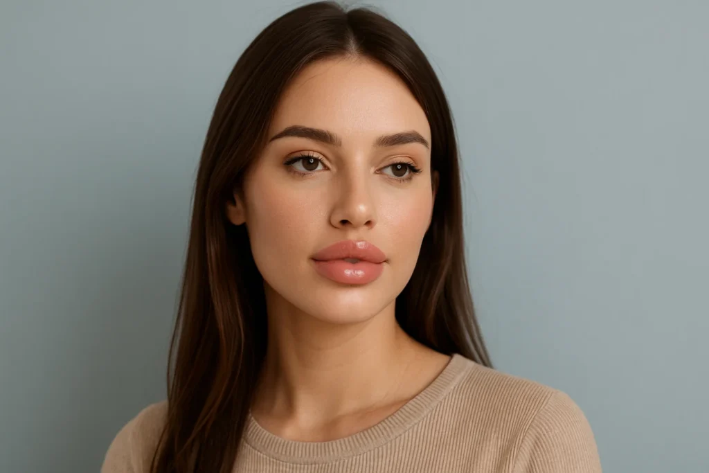 Medical professional performing precise Juvederm lip filler injection procedure in clinical setting