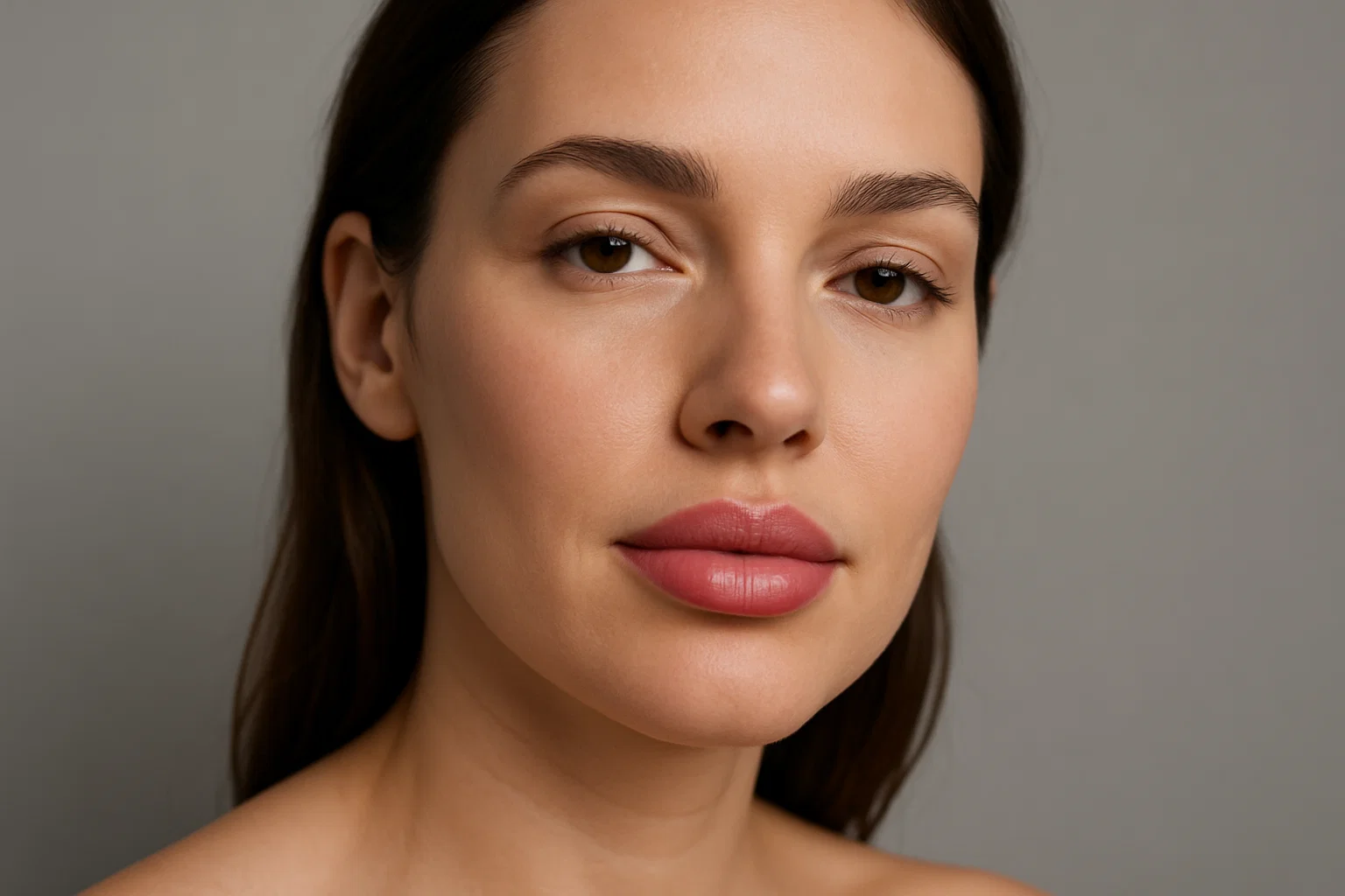 Woman with naturally enhanced lips showing balanced volume and definition from professional lip filler treatment in London