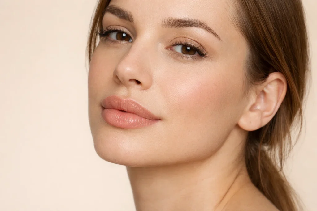 Professional lip filler treatment consultation in West End London showing natural lip enhancement results and expert care