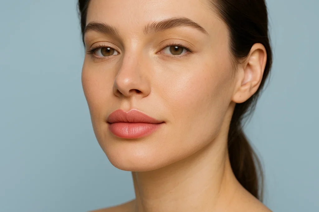 Natural butterfly lip filler results showing characteristic cupid's bow definition and elegant lip contours
