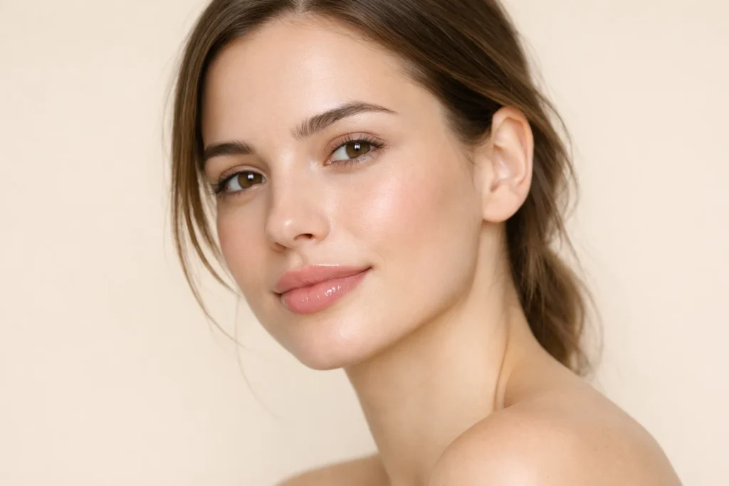 Woman with well-maintained lip filler results showing proper aftercare and optimal healing outcomes